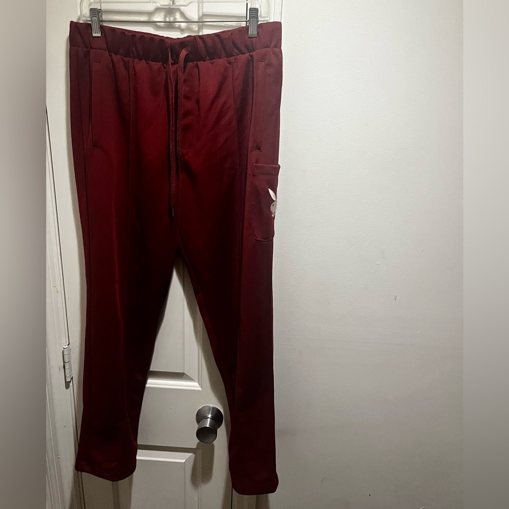 Playboy x PacSun burgundy pants for men